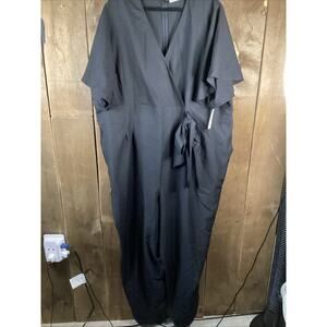Kiyonna Black Short Sleeve Jumpsuit Size 4XL